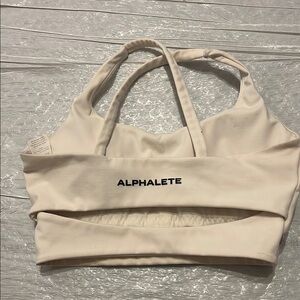 Alphalete Ivory Cutout Sports Bra